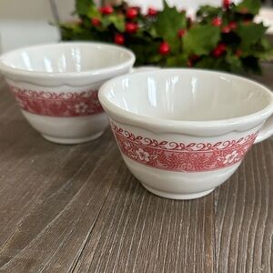 Red and White Floral Teacups